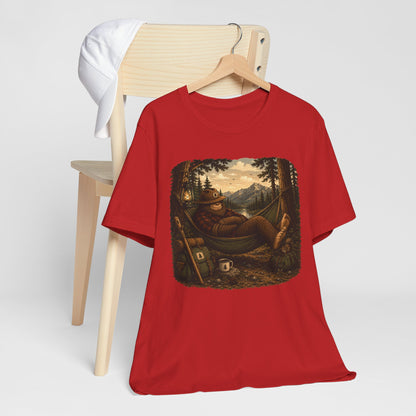 Relaxing Bigfoot Camping T-Shirt | Vintage Nature Adventure Tee