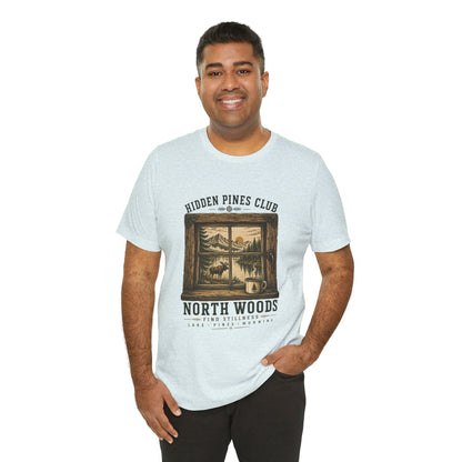 North Woods Vintage Outdoor T-Shirt | Cabin & Lake Nature Graphic Tee